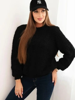 Dámsky mäkký mohérový sveter čierny