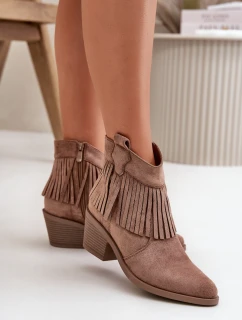 Dámské Kožené Boty Na Zip Eko Hnědé model 21668209 - S.Barski