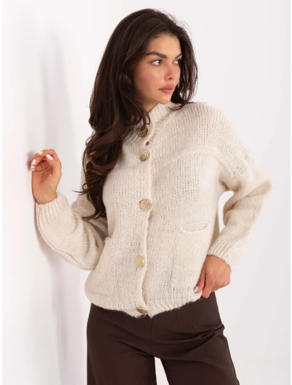 Sweter MI SW model 21393022 jasny beżowy - FPrice Sweter MI SW model 21393022 jasny beżowy - FPrice