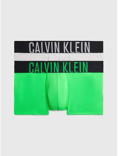 Pánske boxerky LOW RISE TRUNK 2PK 000NB2599A GXH bielo-zelené - Calvin Klein