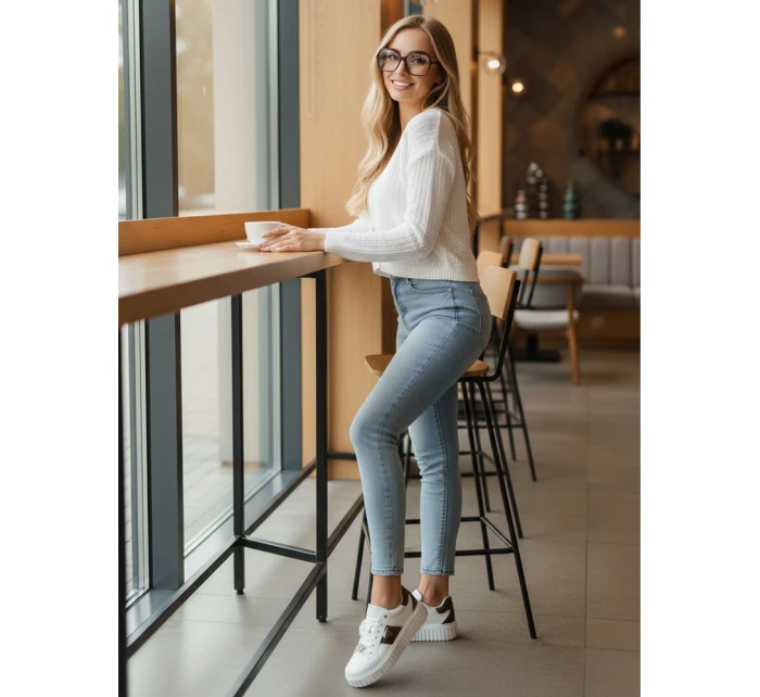 Dámsky ažurový sveter GOFFY white FashionStreet MY2278