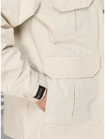 Pánska prechodná bunda s kapucňou biela FashionStreet TX5134