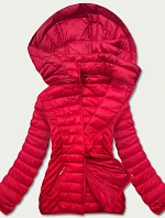 Červená prešívaná dámska bunda na prechodné obdobie (5M783-270)