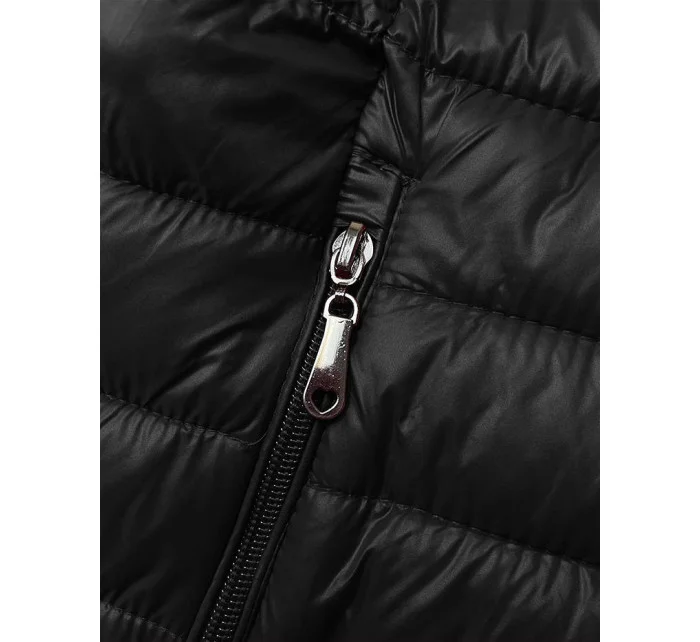 Čierna prešívaná vesta s kapucňou (16M9138-392) Čierna prešívaná vesta s kapucňou (16M9138-392)