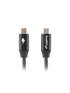 LANBERG KÁBEL USB-C 2.0 M/M 1M PREMIUM QC 4.0 POWER DELIVERY 60W BLACK CA-CMCM-40CU-0010-BK