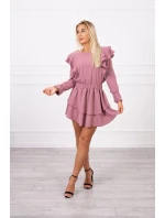 Šaty so zvislými volánmi tmavo ružové Šaty so zvislými volánmi tmavo ružové