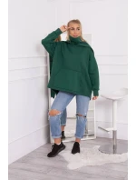 Zateplená mikina so zipsom na chrbte tmavo zelená