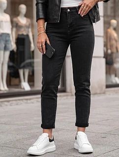 Dámske džínsy Mom Fit s vysokým pásom, čierne, FashionStreet ZY3115