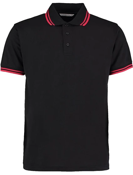 KK 409 Pánské kontrastní piqué polo model 22419934 black/red - Kustom Kit KK 409 Pánské kontrastní piqué polo model 22419934 black/red - Kustom Kit