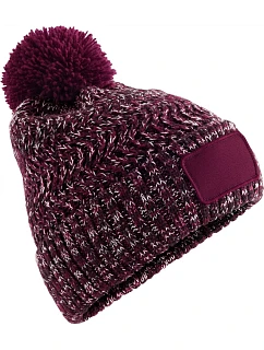 B Pletená čepice s bambulí  53.0 burgundy model 22469583 - Beechfield