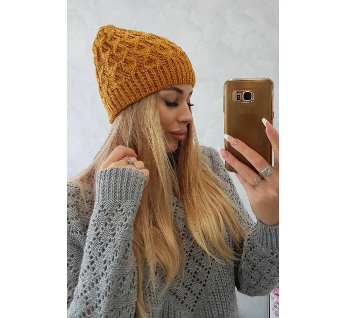 Fleecová čiapka Roma K224 horčicová