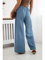 Mušelínové nohavice so širokými nohavicami Denim