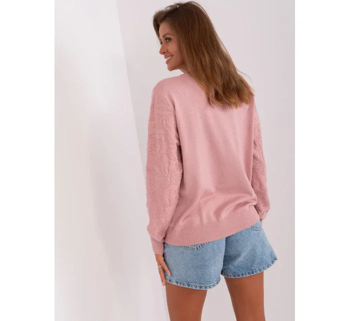 Sweter AT SW model 18895557 jasny różowy - FPrice Sweter AT SW model 18895557 jasny różowy - FPrice