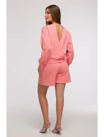 model 21047186 Mikina s otevřenými zády korálová - BeWear
