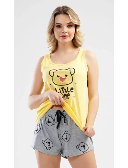 Dámske pyžamo šortky na ramienka Macko Dámske pyžamo šortky na ramienka Macko