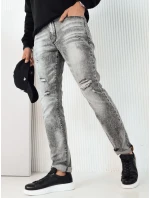 Pánske sivé džínsové nohavice FashionStreet UX4133