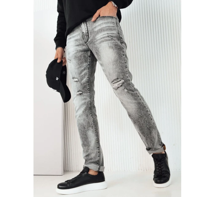 Pánske sivé džínsové nohavice FashionStreet UX4133