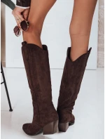 Dámské semišové kovbojské boty hnědé Dstreet model 21995233 - FashionStreet