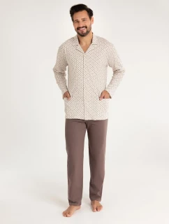 Regina 486 dlhé/r 2XL-3XL z25/26 pánske pyžamo bez zipsu