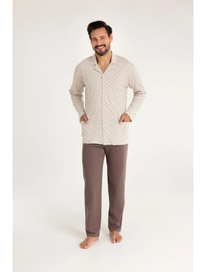 Regina 486 dlhé/r 2XL-3XL z25/26 pánske pyžamo bez zipsu