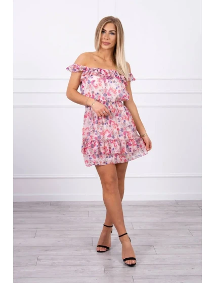 Šaty s pruhmi v páse v púdrovo ružovej farbe Šaty s pruhmi v páse v púdrovo ružovej farbe