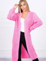 Sveter dlhý kardigan svetlo ružový