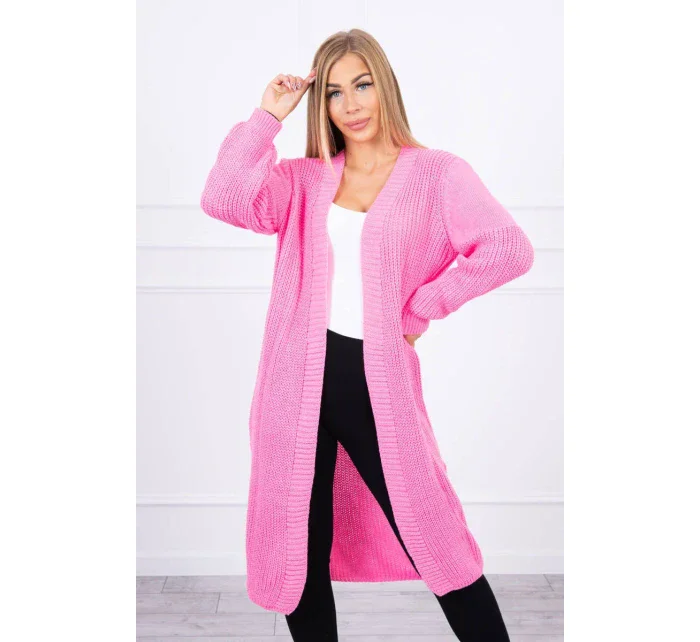 Sveter dlhý kardigan svetlo ružový