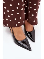 Lakované Lodičky Na Podpatku S  Černé model 21704613 - Boto