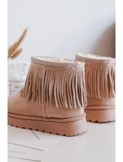 Zateplené dětské sněhule s ozdobnými třásněmi Béžová Nimia Zateplené dětské sněhule s ozdobnými třásněmi Béžová Nimia