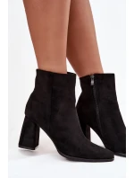 Dámske členkové čižmy na podpätku Inessa - čierne Dámske členkové čižmy na podpätku Inessa - čierne