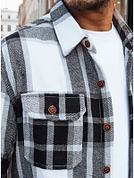 Pánská kostkovaná košile černobílá  model 22128486 - FashionStreet