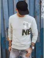 Pánska béžová mikina s potlačou FashionStreet BX5373