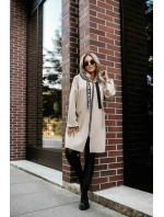 model 21379613 Ležérní kabát s kapsami a kapucí béžový - numoco basic model 21379613 Ležérní kabát s kapsami a kapucí béžový - numoco basic