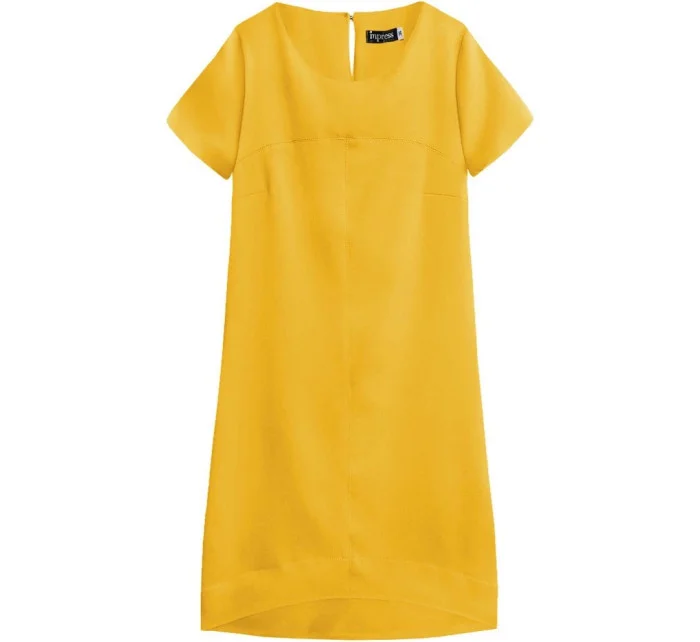 Žlté trapézové šaty (435ART)