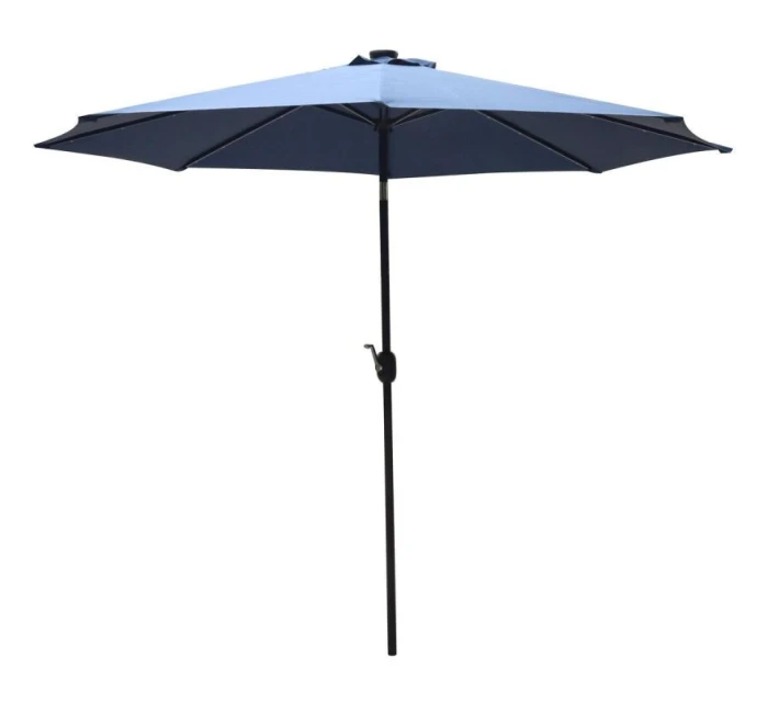 ZÁHRADNÝ SLNEČNÍK S LED OSVETLENÍM 300CM NÁMORNÍCKA MODRÁ