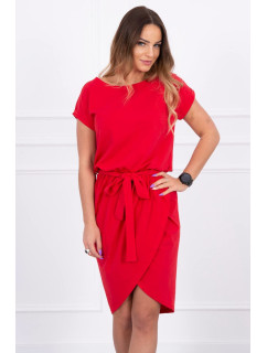 Šaty s obálkou dole červené