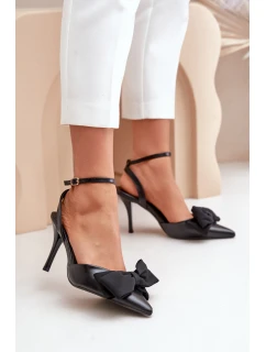 Eko kožené lodičky s mašlí černé model 21679329 - Boto