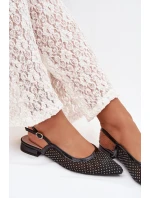 model 22032133 síťované baleríny s otevřenou patou Černé - Boto