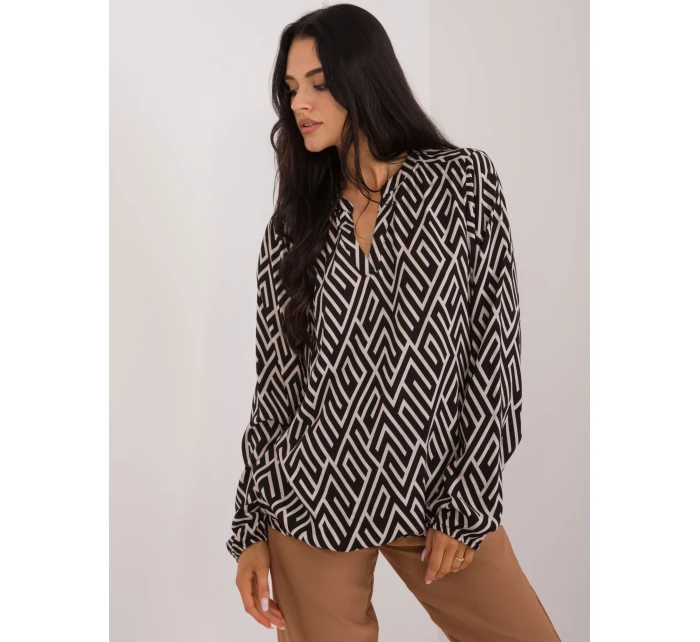 Blúzka D73771M11186B čierna a béžová
