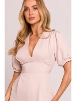 model 20970728 Kombinéza s puff rukávy světle béžová - Moe
