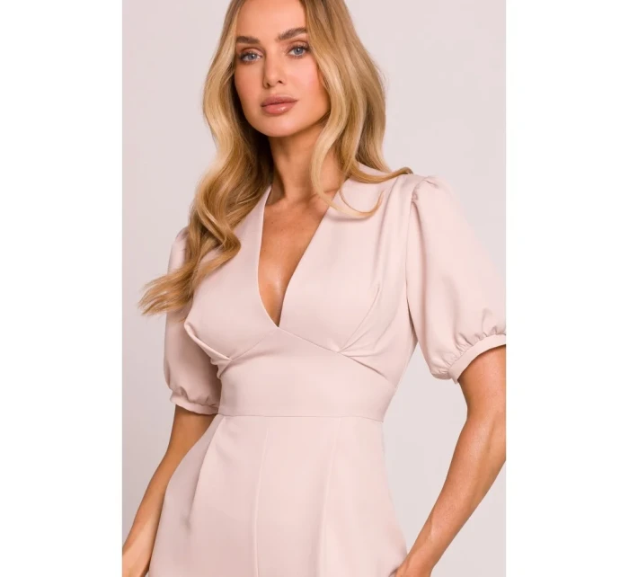 model 20970728 Kombinéza s puff rukávy světle béžová - Moe