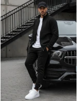 Pánska mikina na zips bez kapucne čierna BX4110 Pánska mikina na zips bez kapucne čierna BX4110