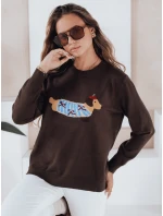 Dámský svetr s aplikací  hnědý Dstreet model 21991047 - FashionStreet