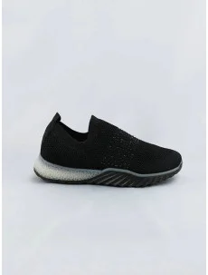 Mäkké čierne dámske nazúvacie športové topánky (BS1905-SP)