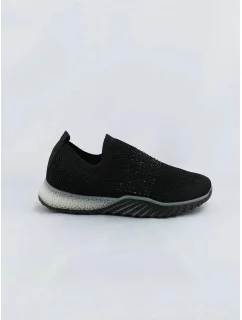 Mäkké čierne dámske nazúvacie športové topánky (BS1905-SP)