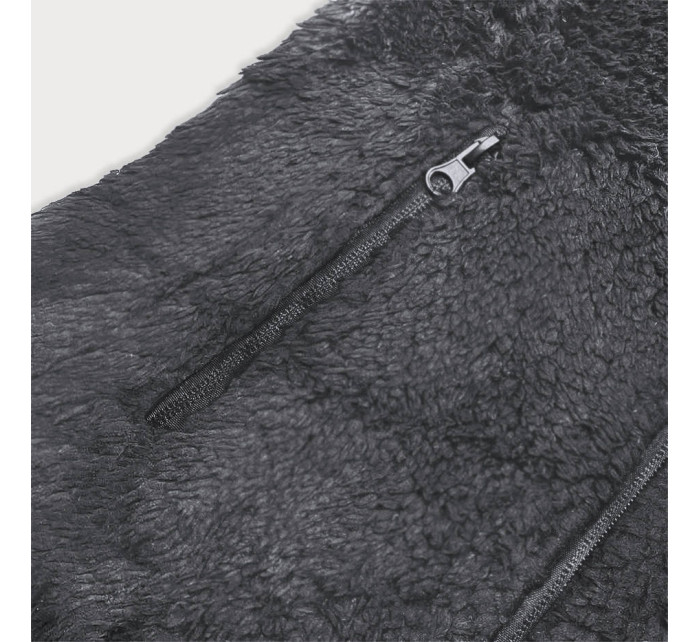Tmavě šedá dámská plyšová vesta (HH005-1)