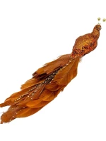 OZDOBNÝ VTÁK NA KLIPE 38CM BRONZ A MEĎ