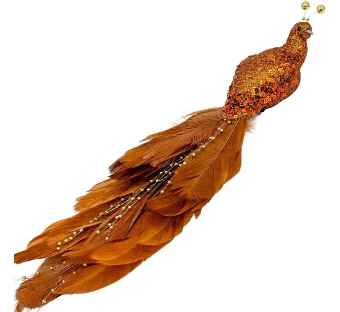 OZDOBNÝ VTÁK NA KLIPE 38CM BRONZ A MEĎ