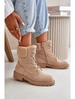 Dámske zateplené členkové topánky Workery Zippered Beige Mivael Dámske zateplené členkové topánky Workery Zippered Beige Mivael