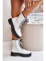 Zateplené členkové topánky z eko kože so zipsom White Naleli Zateplené členkové topánky z eko kože so zipsom White Naleli